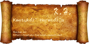 Kmetykó Hermiás névjegykártya